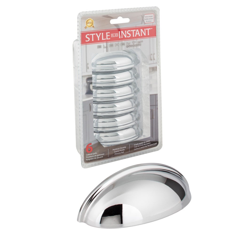 Hardware Resources 3" Center-to-Center Satin Nickel Florence Cabinet Cup Pull