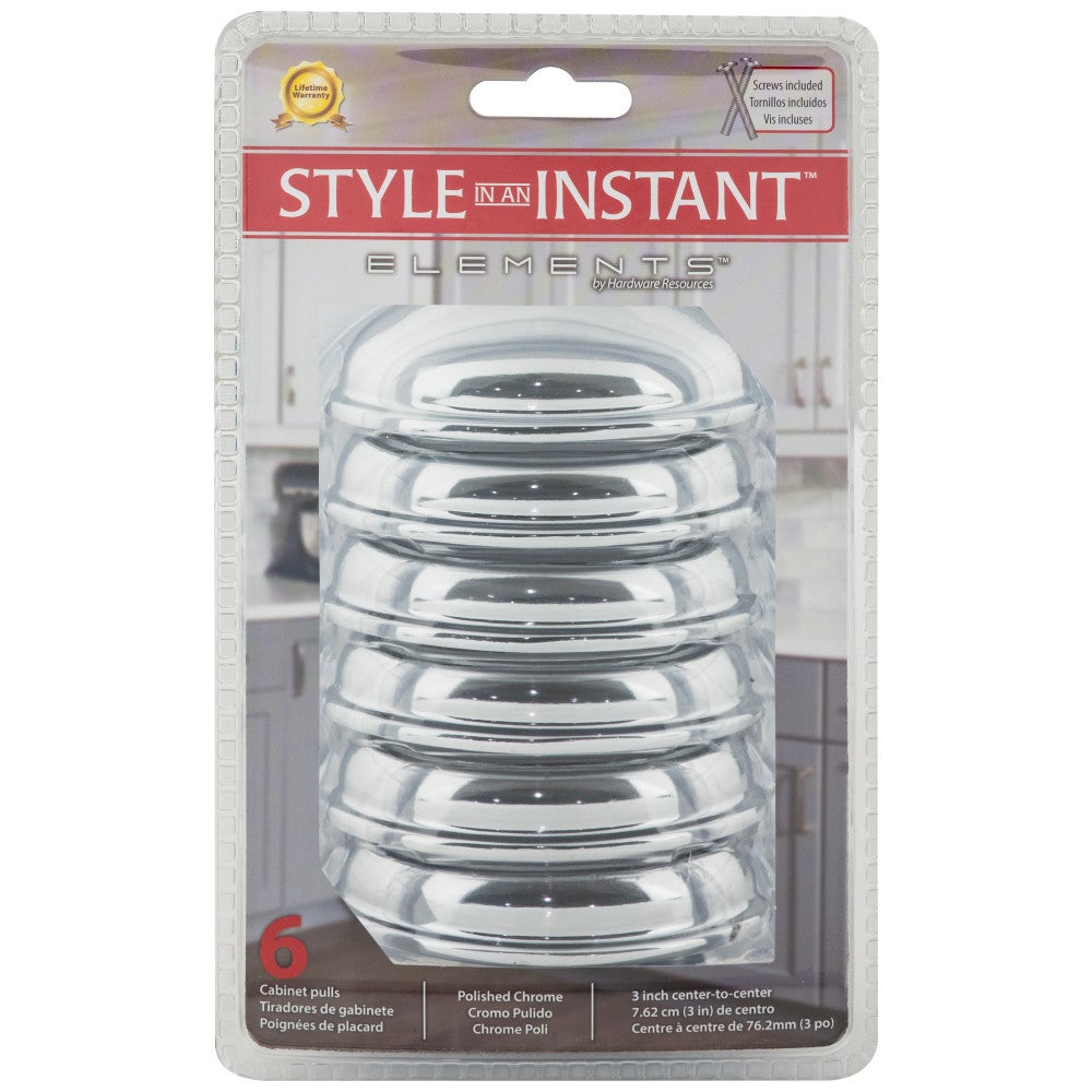 Hardware Resources 3" Center-to-Center Satin Nickel Florence Cabinet Cup Pull
