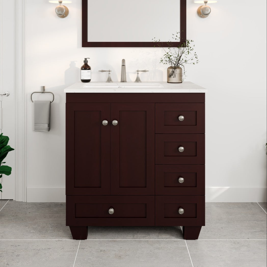 Eviva Acclaim Bath Vanity with Counter Top and Undermount Porcelain Sink (24"-30")