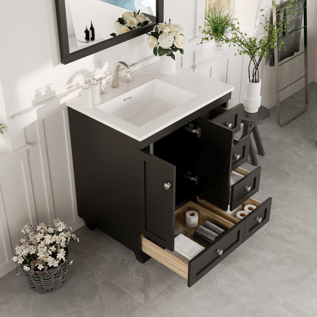 Eviva Acclaim Bath Vanity with Counter Top and Undermount Porcelain Sink (24"-30")