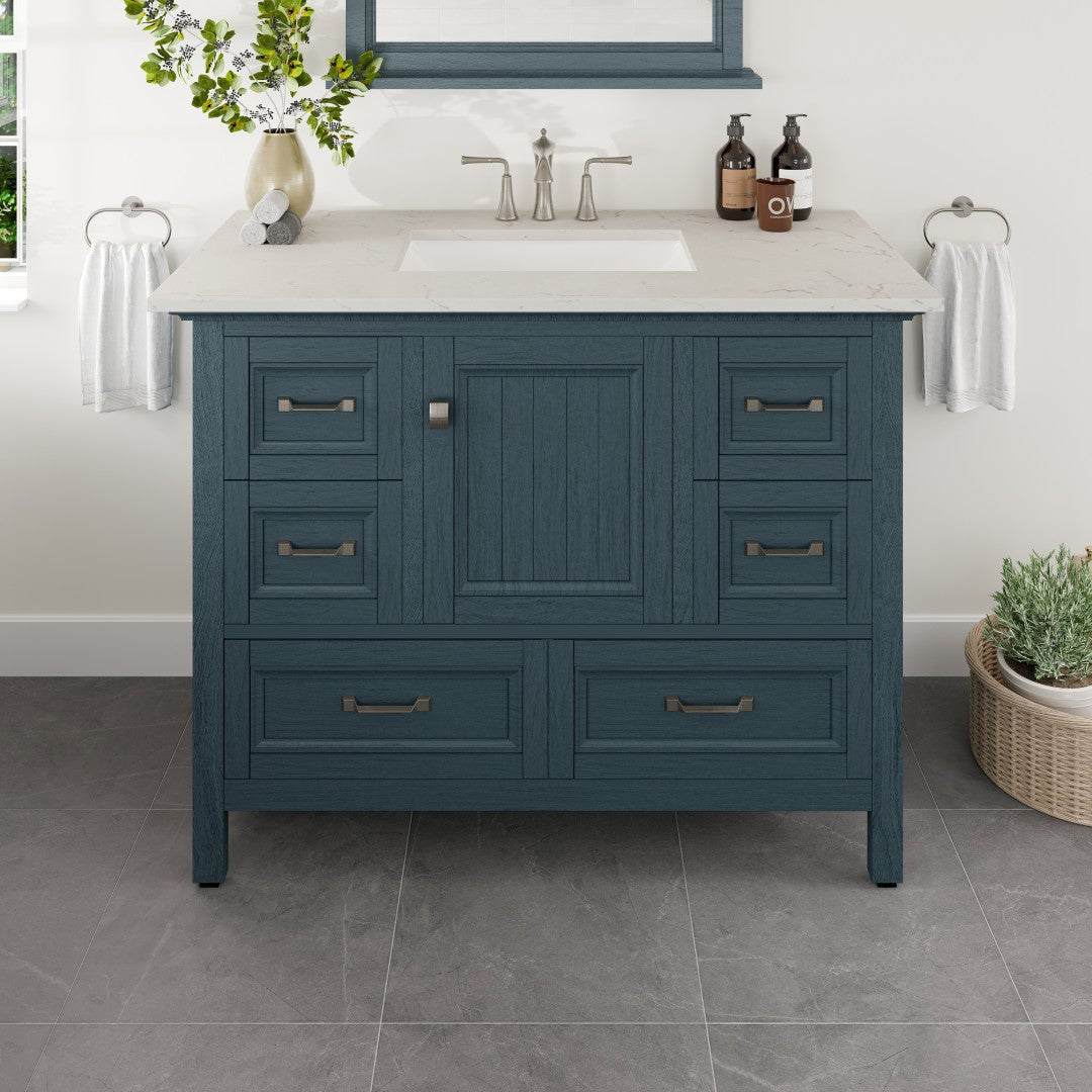 Eviva Britney Bath Vanity with Carrara Quartz Top and Undermount Porcelain Sink (24"-72")