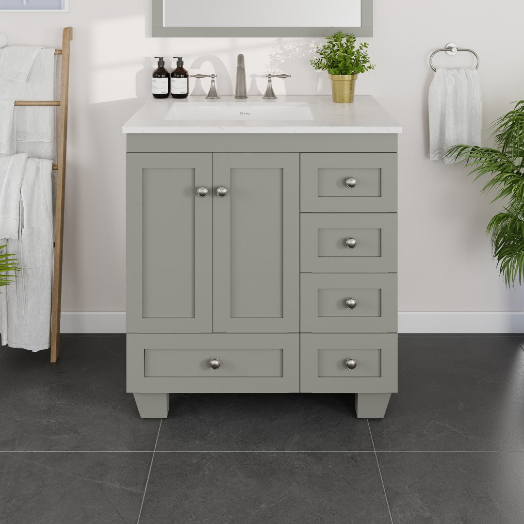 Eviva Acclaim Bath Vanity with Counter Top and Undermount Porcelain Sink (24"-30")