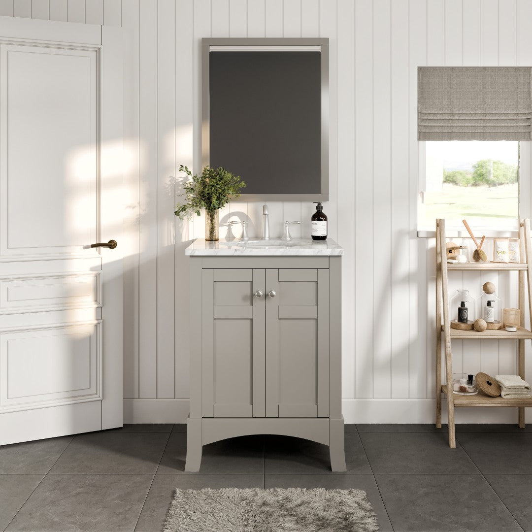 Eviva New York Bath Vanity with Carrara Marble Top and Undermount Porcelain Sink (24"-36")