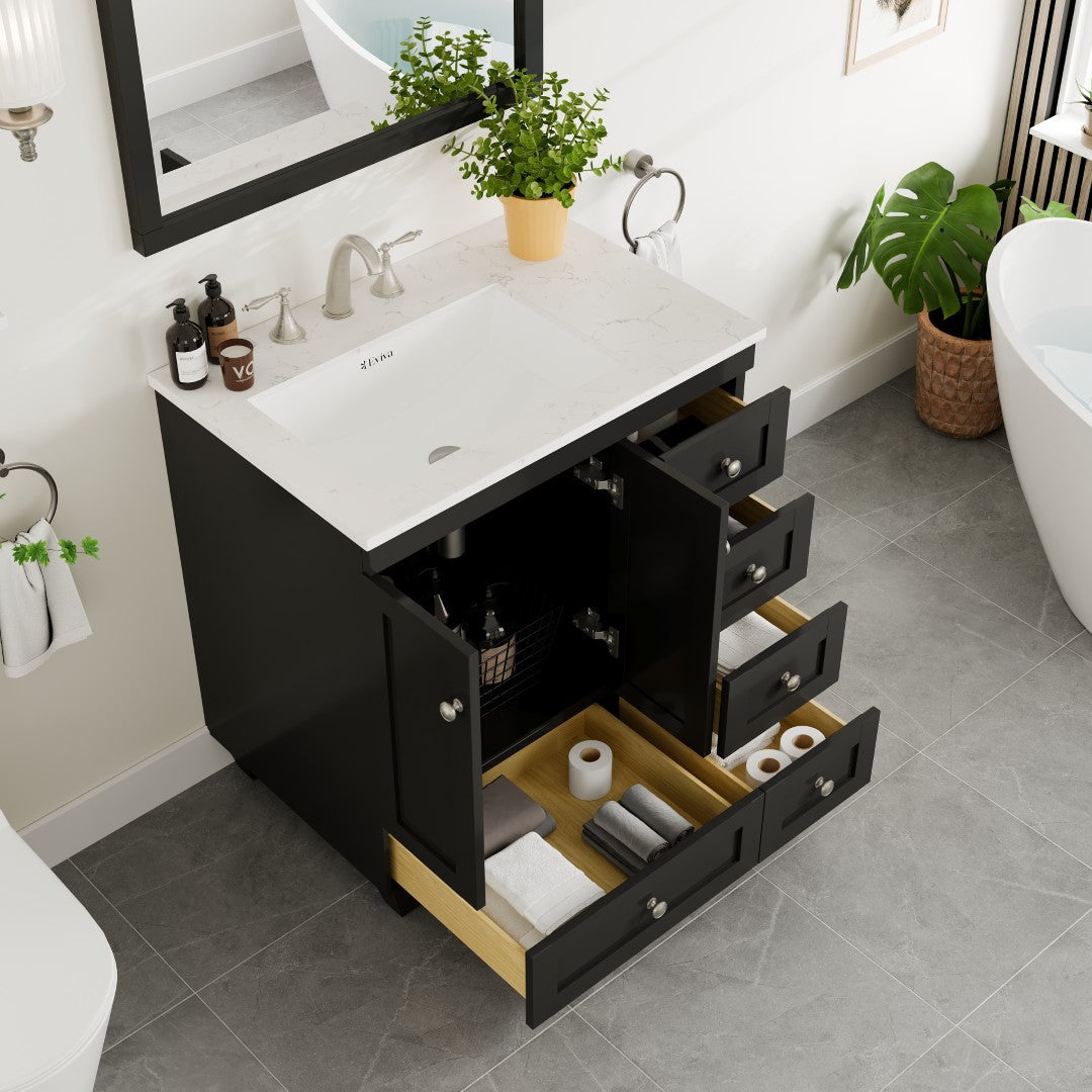 Eviva Acclaim Bath Vanity with Counter Top and Undermount Porcelain Sink (24"-30")