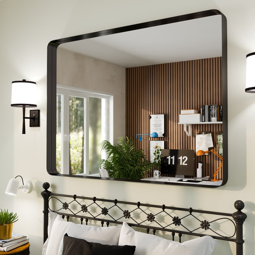 Eviva Harmony Black Metal Framed Mirror