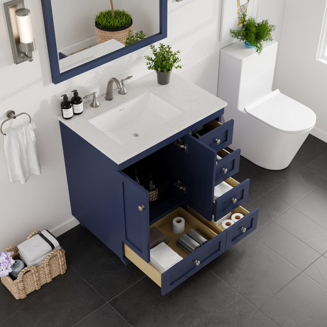 Eviva Acclaim Bath Vanity with Counter Top and Undermount Porcelain Sink (24"-30")