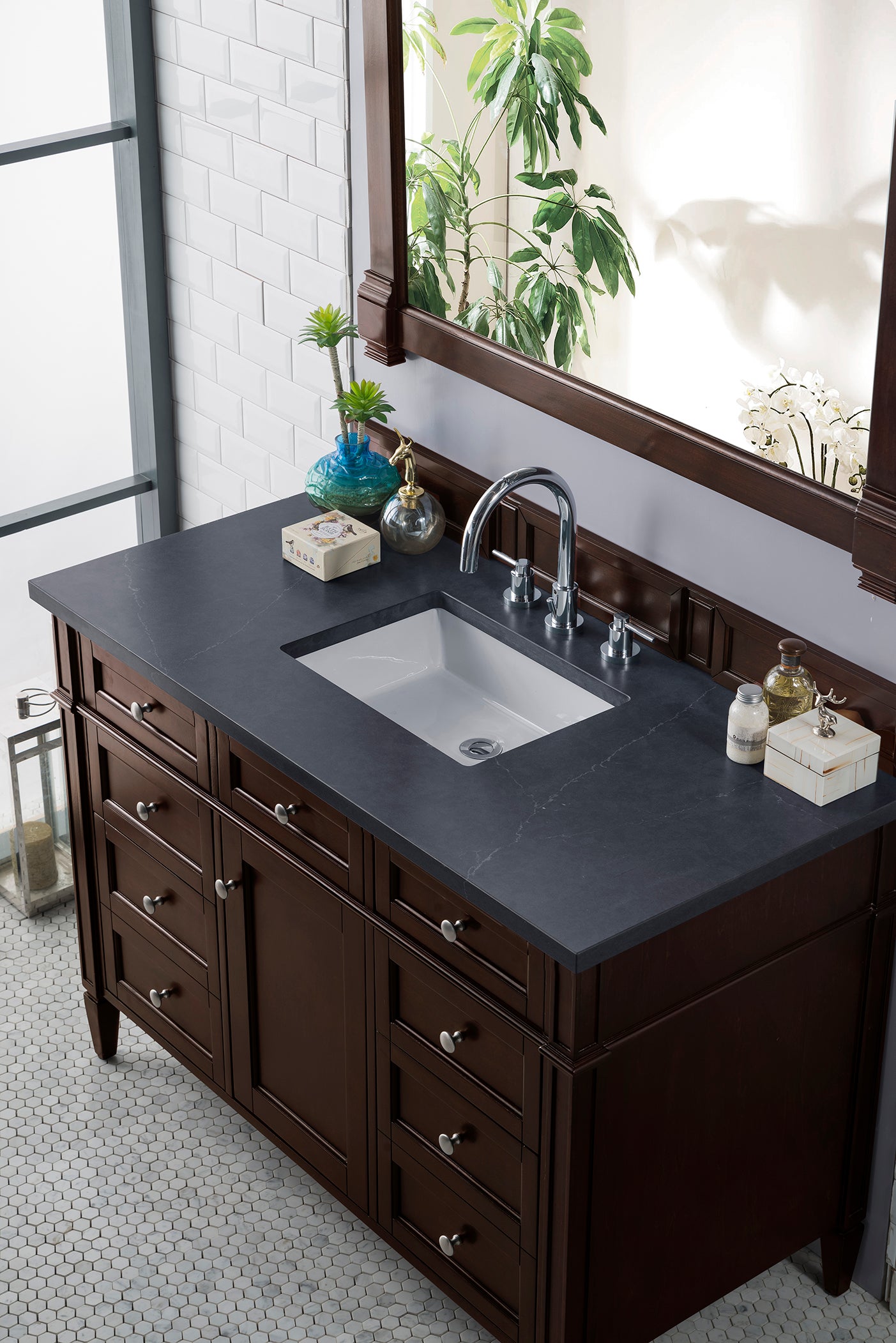 James Martin Brittany 48" Single Vanity in Burnished Mahogany with 3cm Countertop
