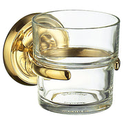 VILLA - Holder in Polished Brass with Clear Glass Tumbler