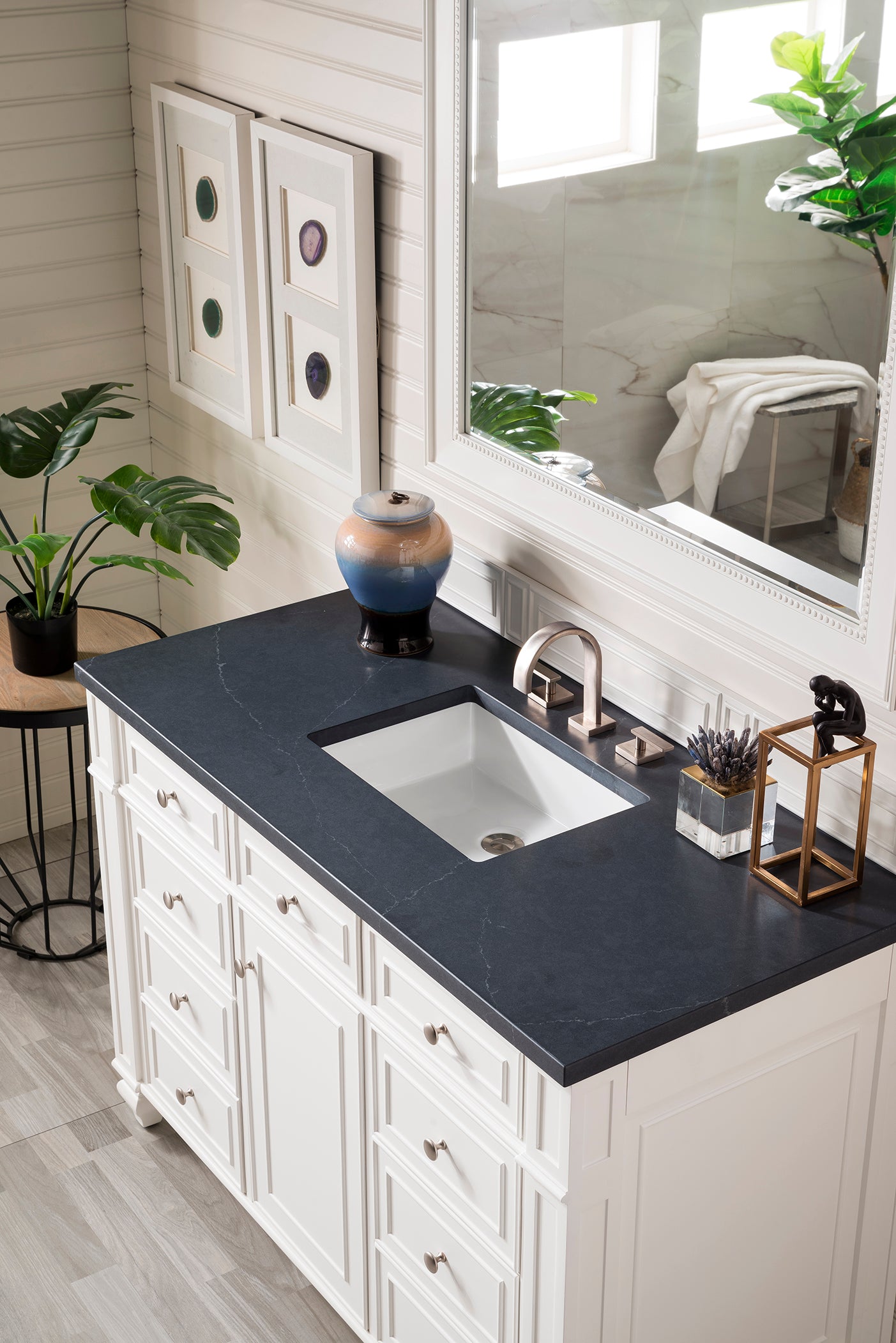 James Martin Bristol 48" Single Vanity in Bright White with 3cm Countertop