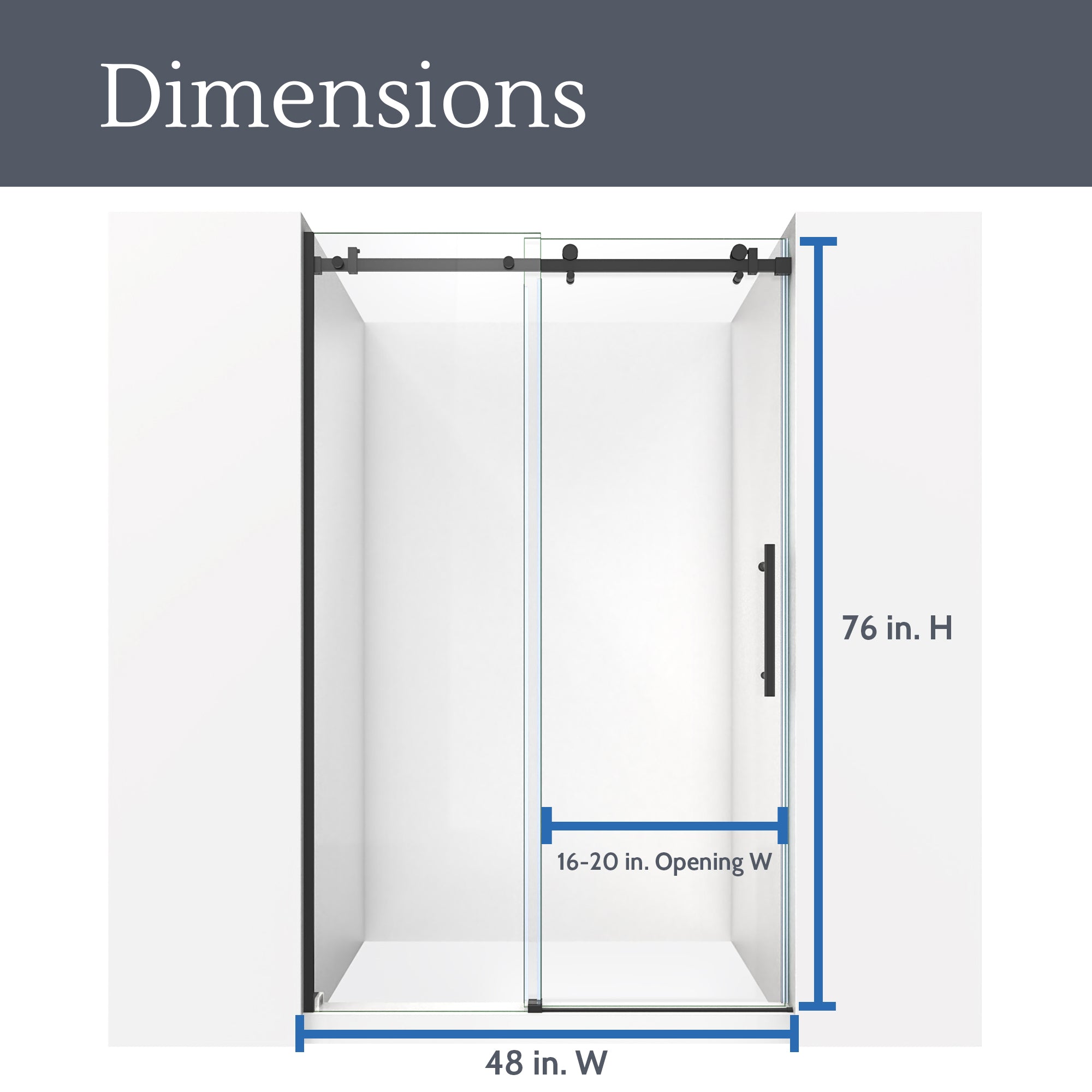 DreamLine Seneca 44-48" W Shower Door
