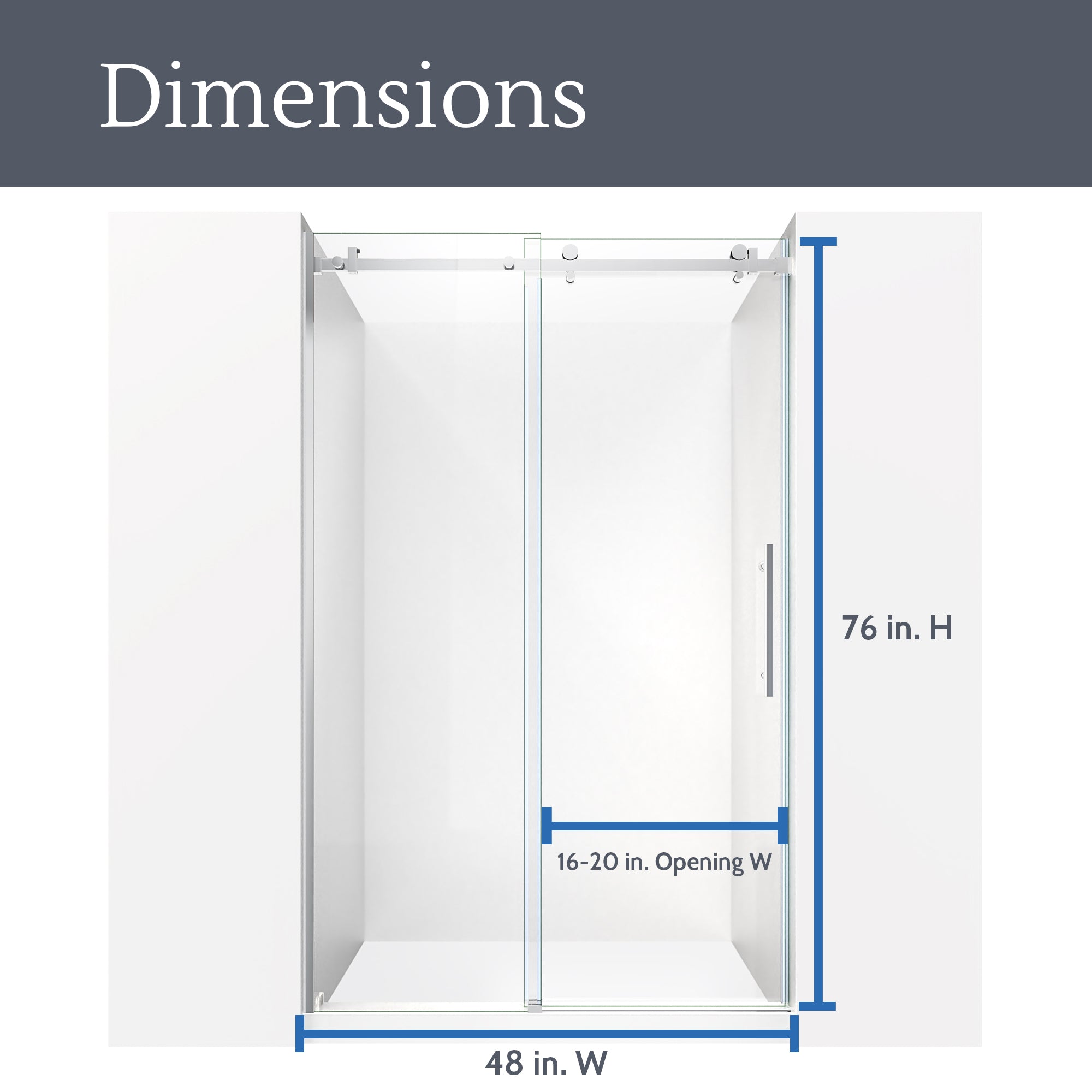 DreamLine Seneca 44-48" W Shower Door