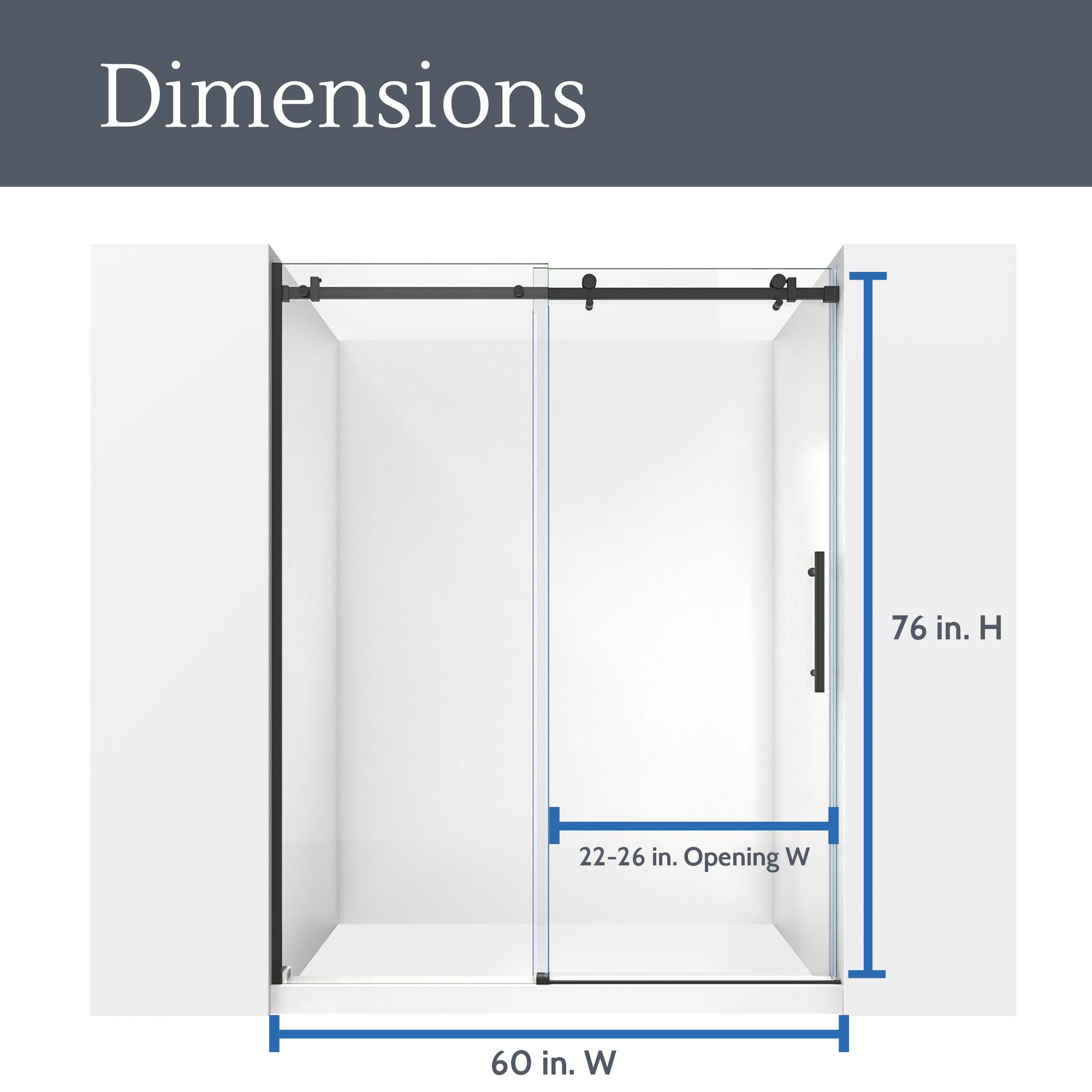 DreamLine Seneca 56-60" W Shower Door
