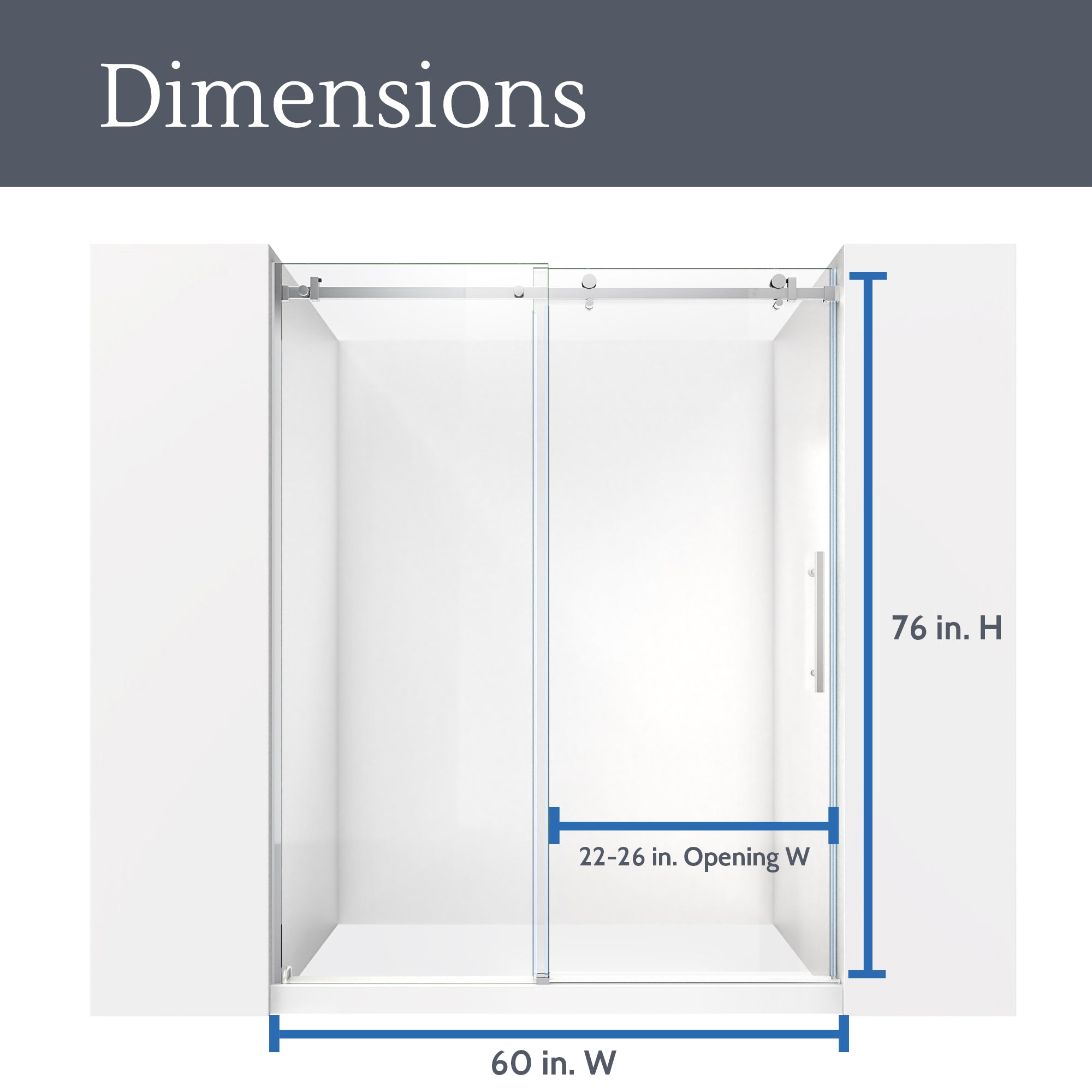 DreamLine Seneca 56-60" W Shower Door