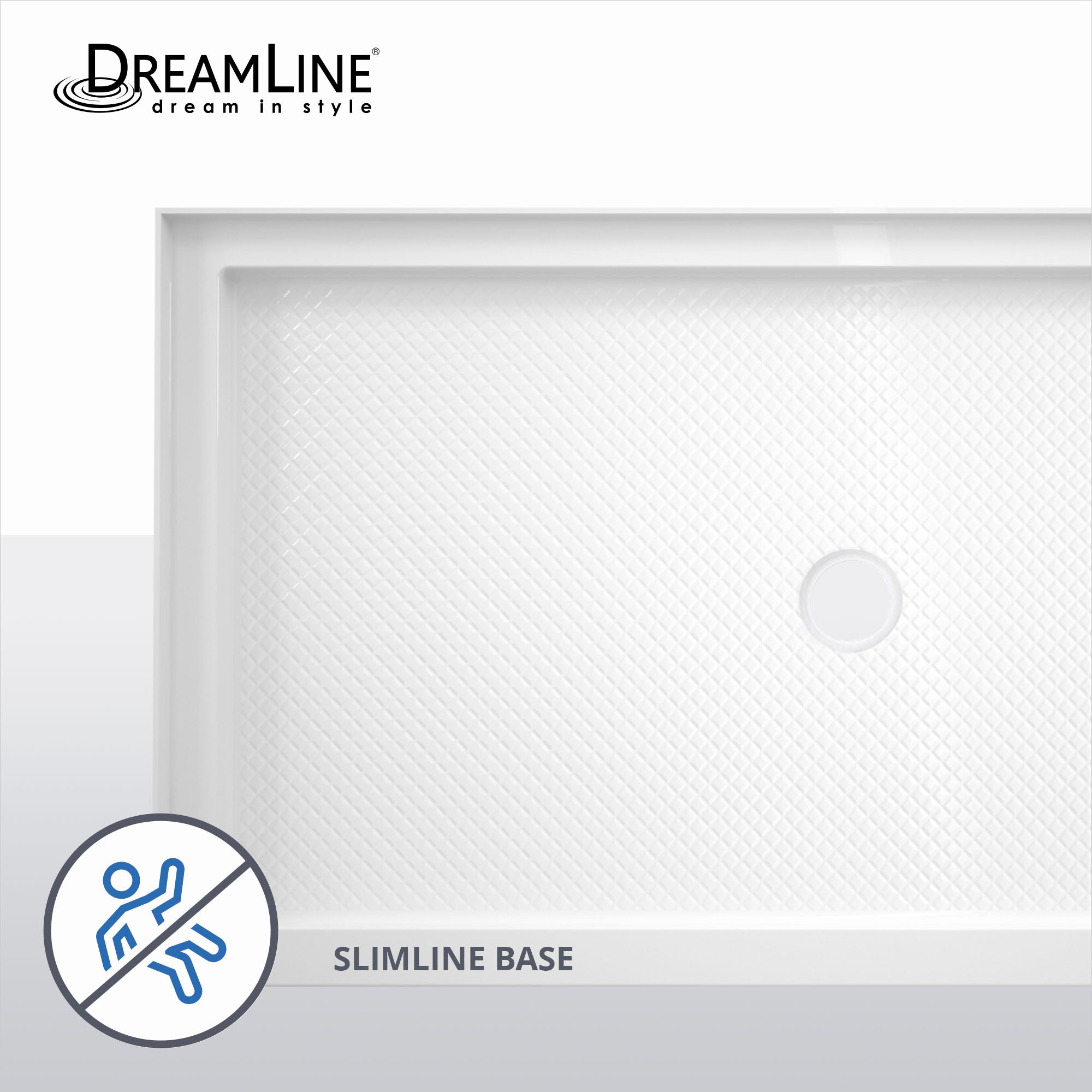 DreamLine SlimLine 32" D x 54" W Alcove Shower Base