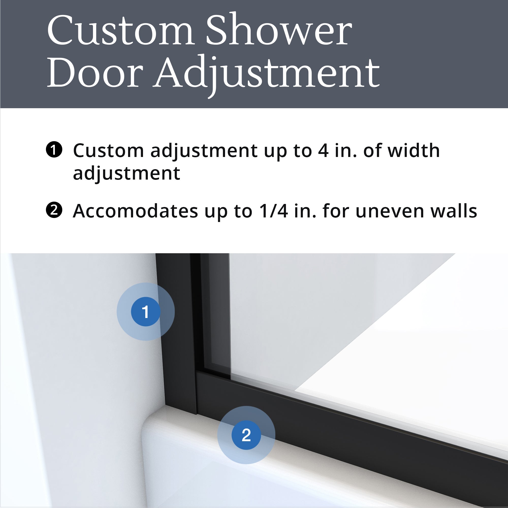 DreamLine Alliance Pro HV 56 - 60 inch W x 76 1/2 inch H Semi-Frameless Bypass Shower Door