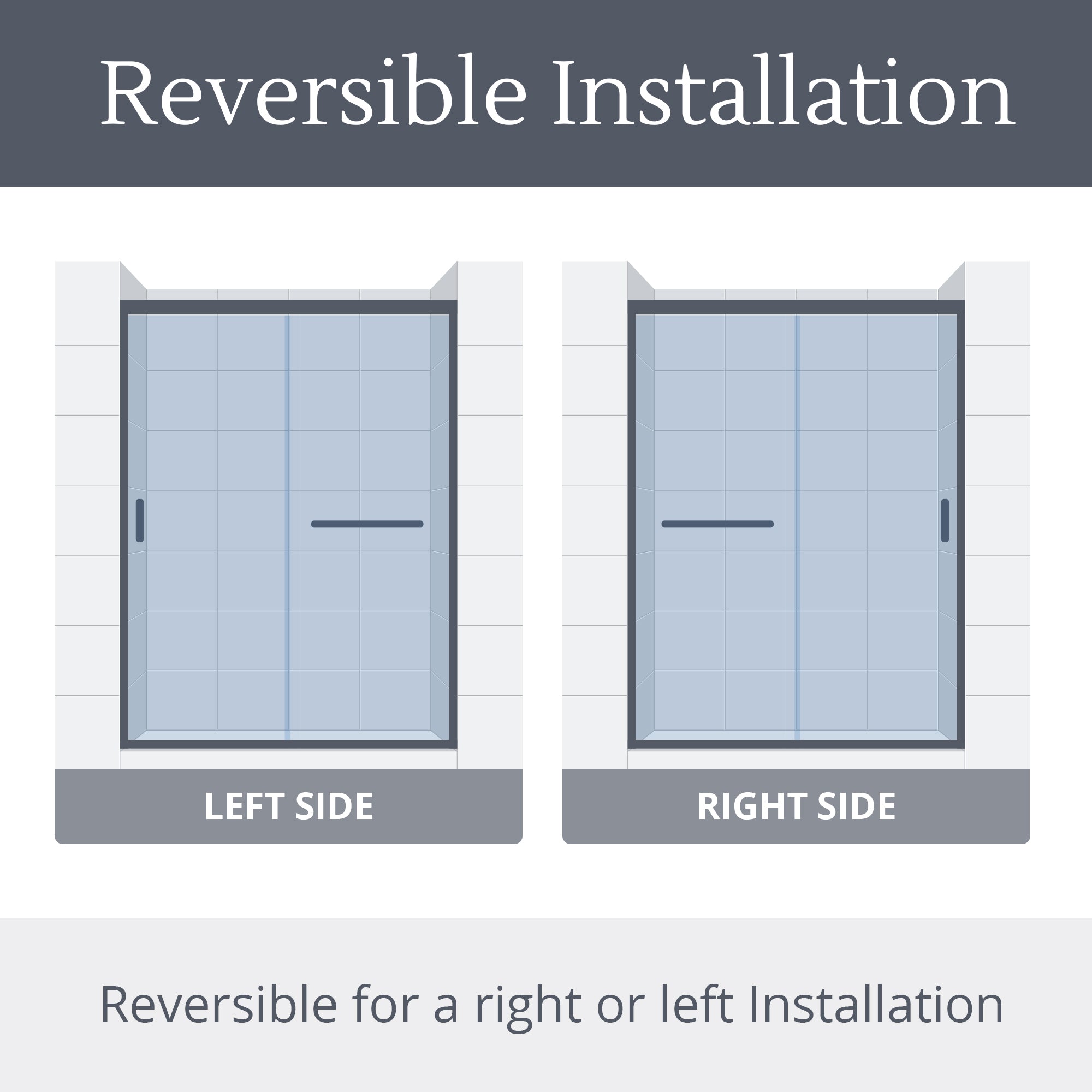 DreamLine Sapphire-V 44 - 48 inch W x 76 inch H Semi-Frameless Bypass Shower Door