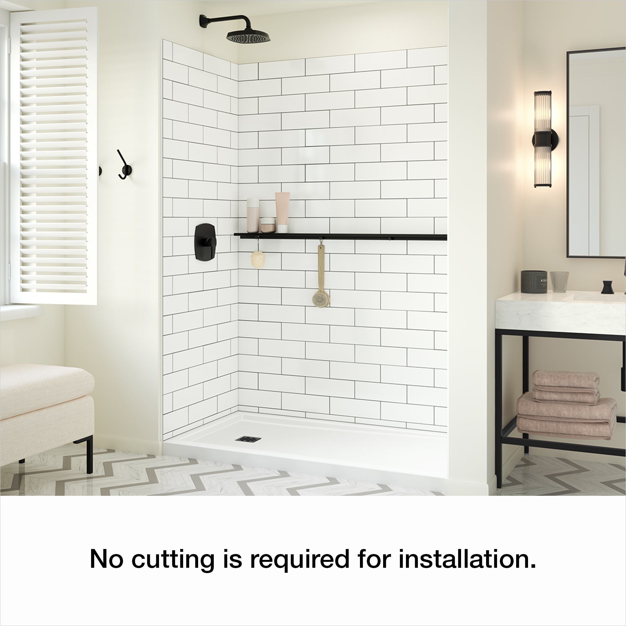 Luna Shower Shelf 57 Matte Black