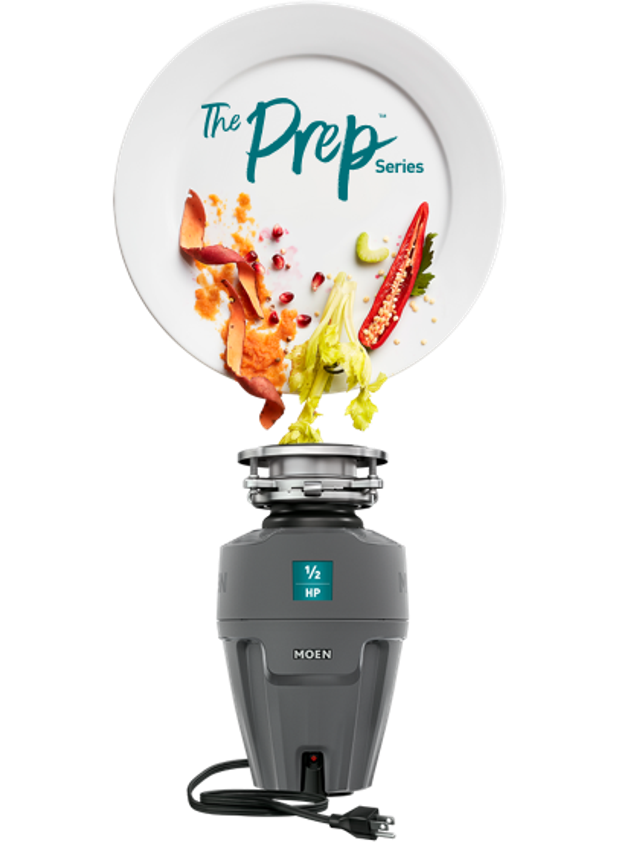 Moen EX50C Ex Series Prep™ Series 1/2 Horsepower Garbage Disposal