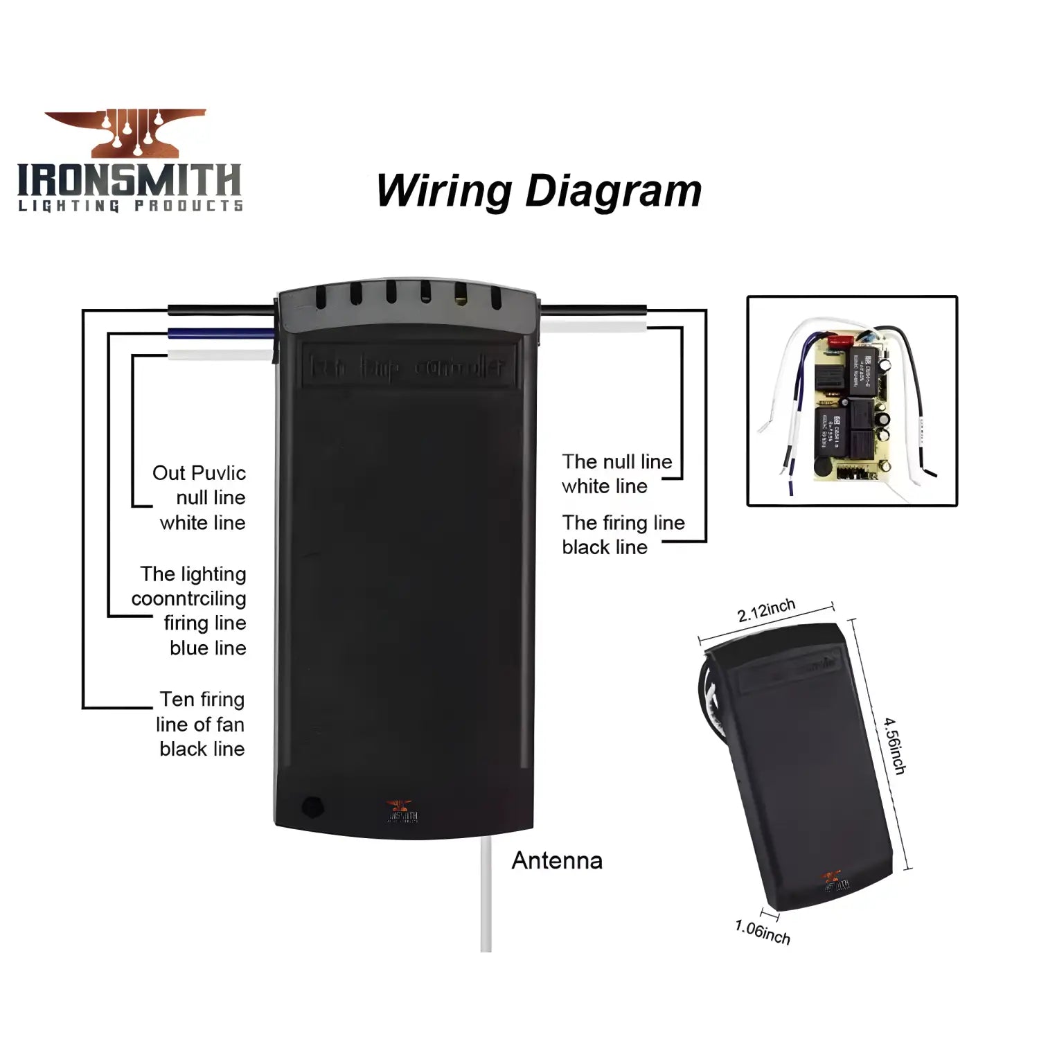 3-in-1 Remote Control for Ceiling Fan