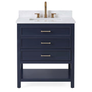 Chans Furniture QT-7206-NB30 30" Felton Navy Blue Modern Single Sink Bathroom Vanity