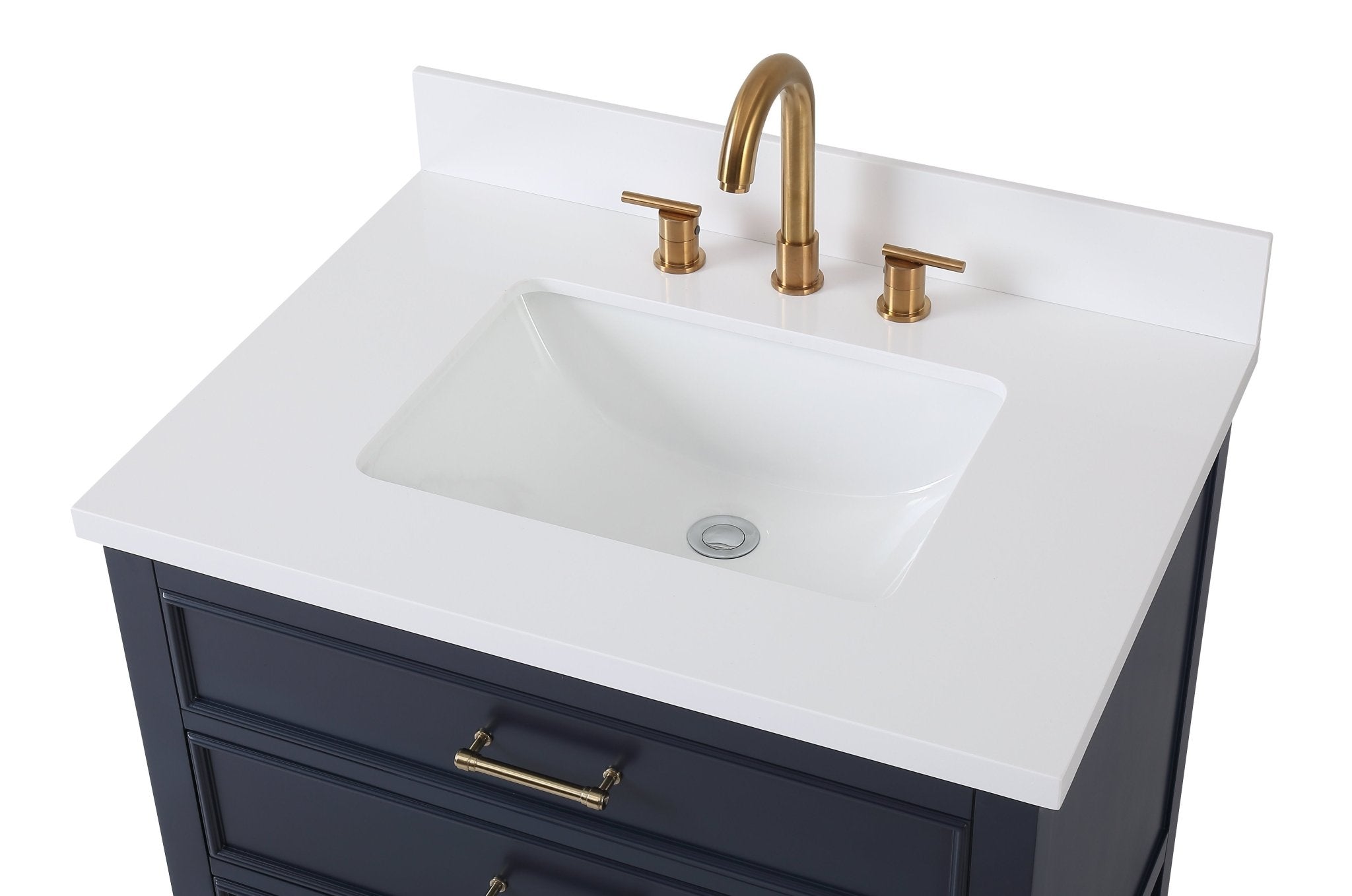 Chans Furniture QT-7206-NB30 30" Felton Navy Blue Modern Single Sink Bathroom Vanity
