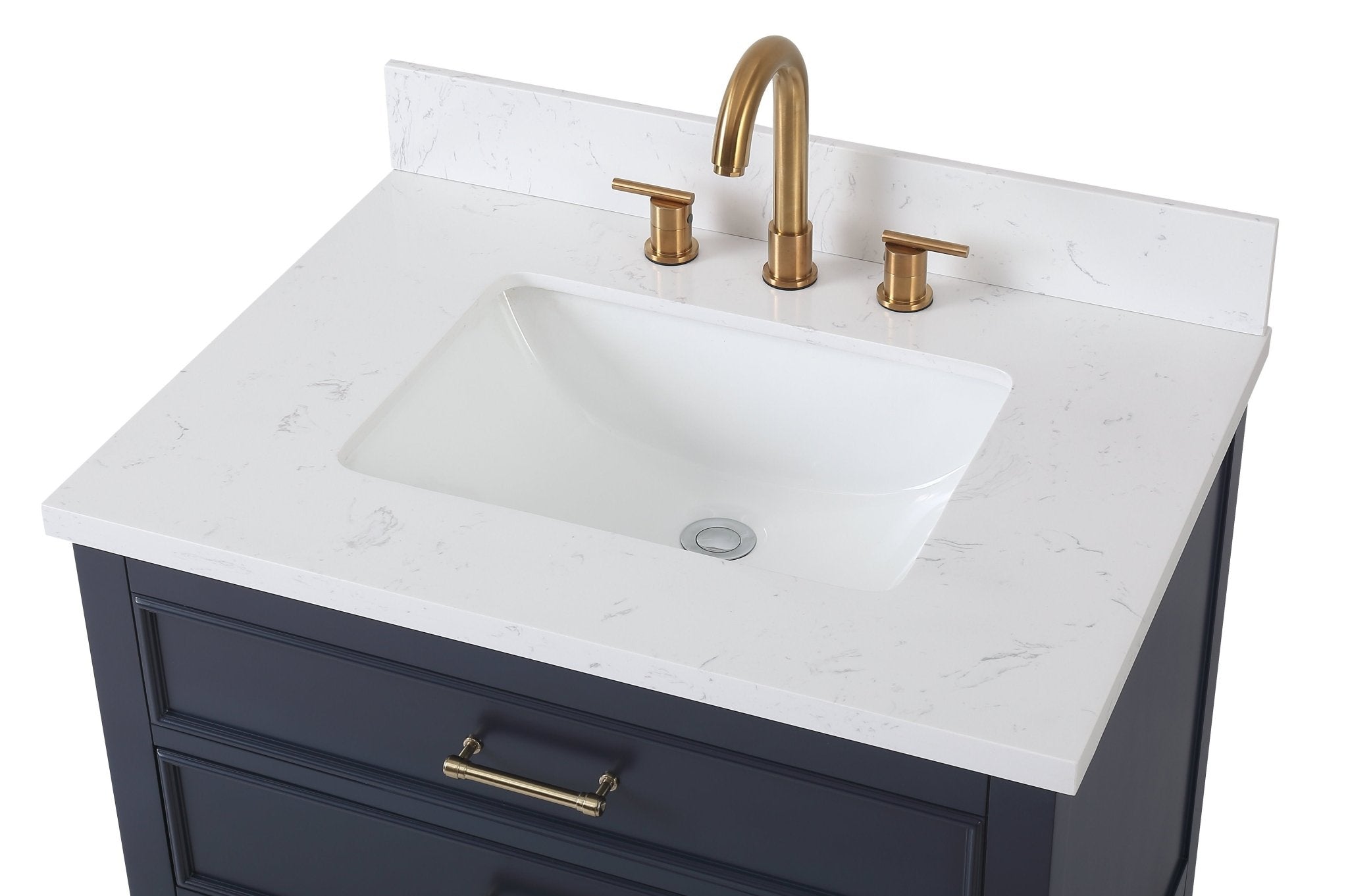 Chans Furniture QT-7206-NB30 30" Felton Navy Blue Modern Single Sink Bathroom Vanity