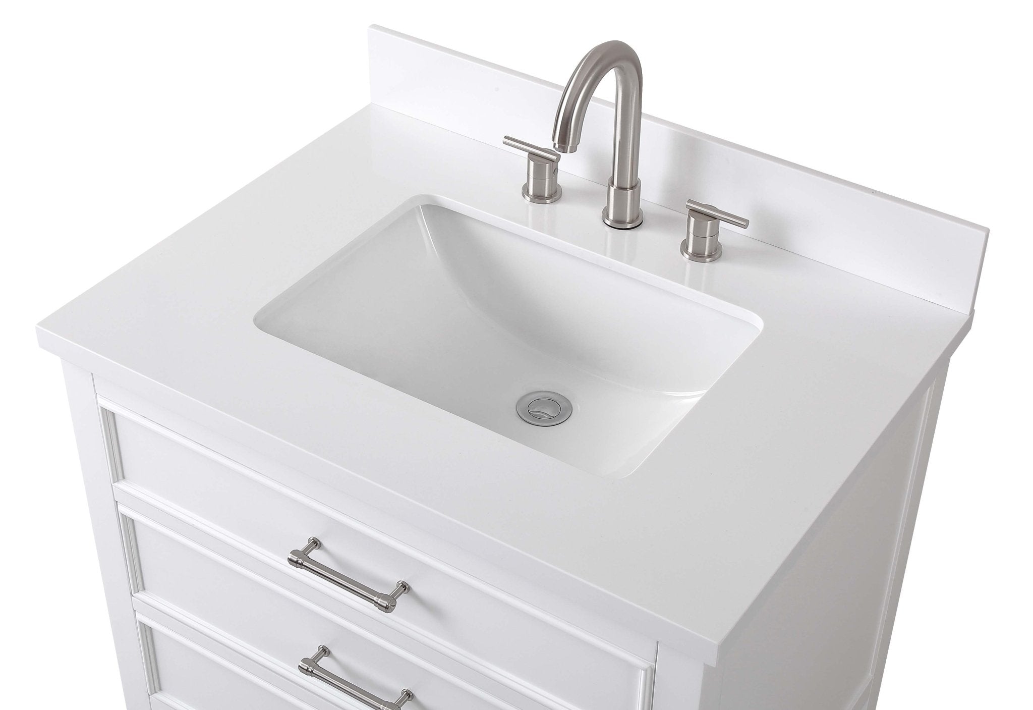 Chans Furniture QT-7206-W30 30" Felton White Modern Single Sink Bathroom Vanity
