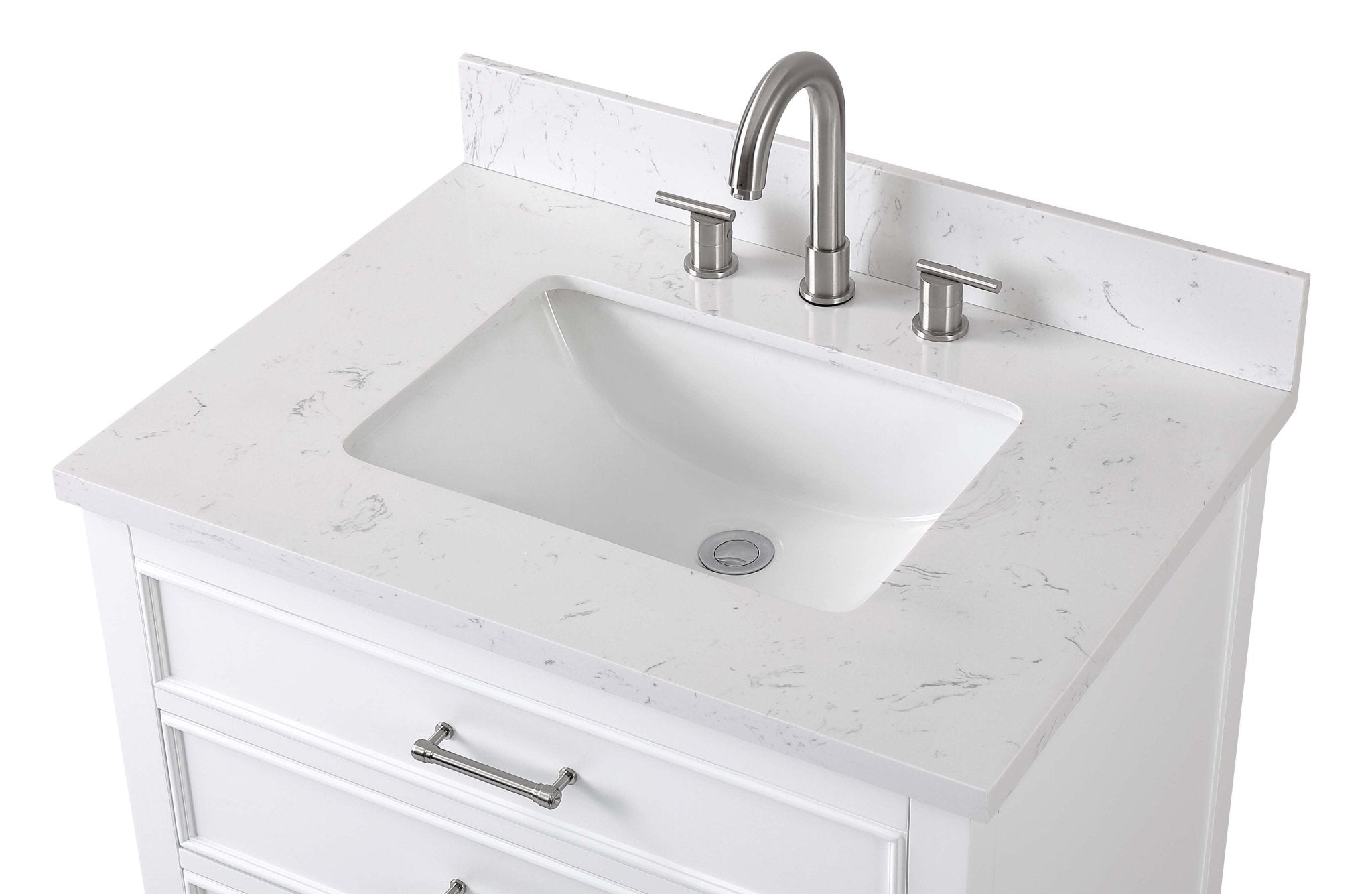 Chans Furniture QT-7206-W30 30" Felton White Modern Single Sink Bathroom Vanity