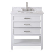 Chans Furniture QT-7206-W30 30" Felton White Modern Single Sink Bathroom Vanity