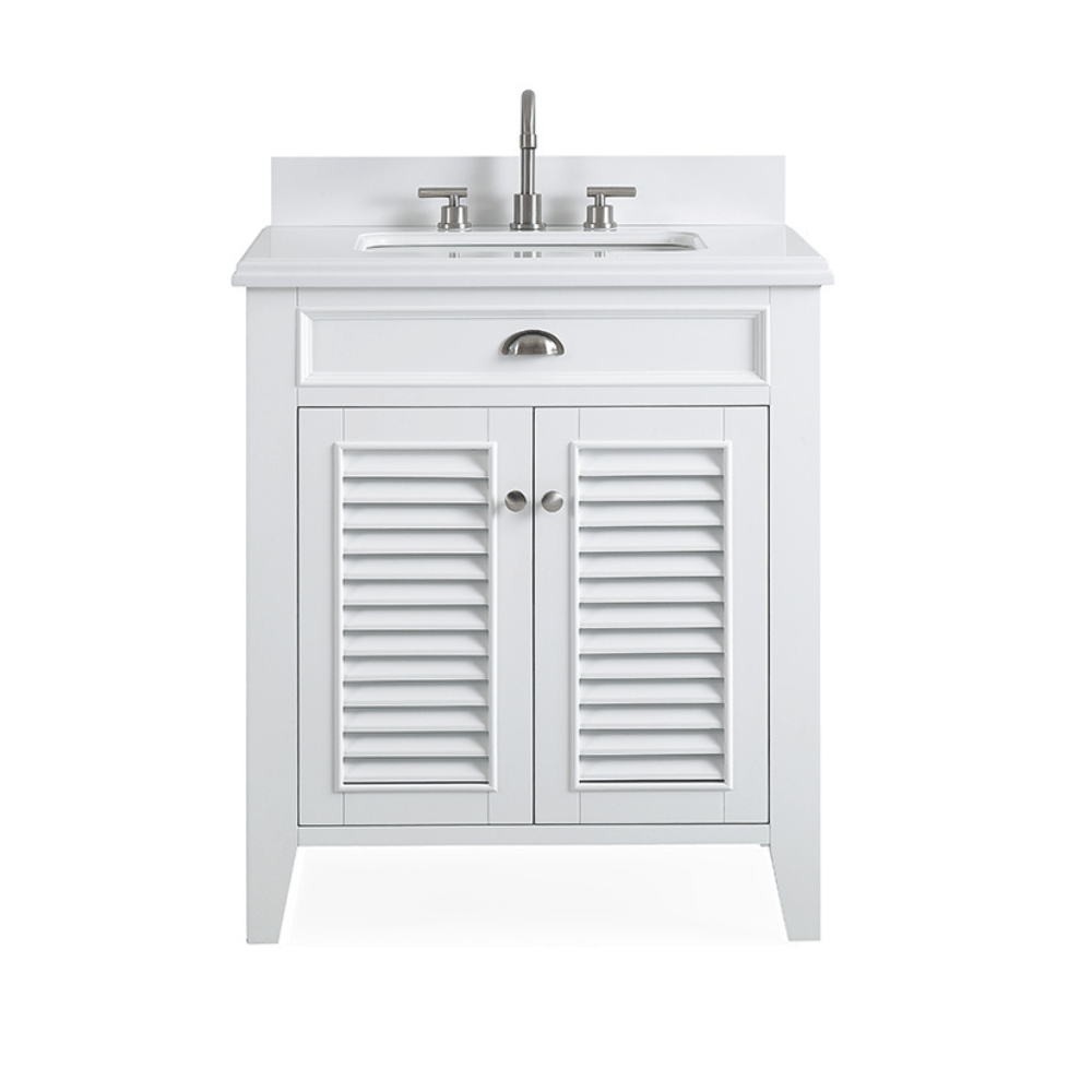 Chans Furniture GD-3028Q30-QT 30 Inch Contemporary Style White Kalani Bathroom Vanity (Variant)
