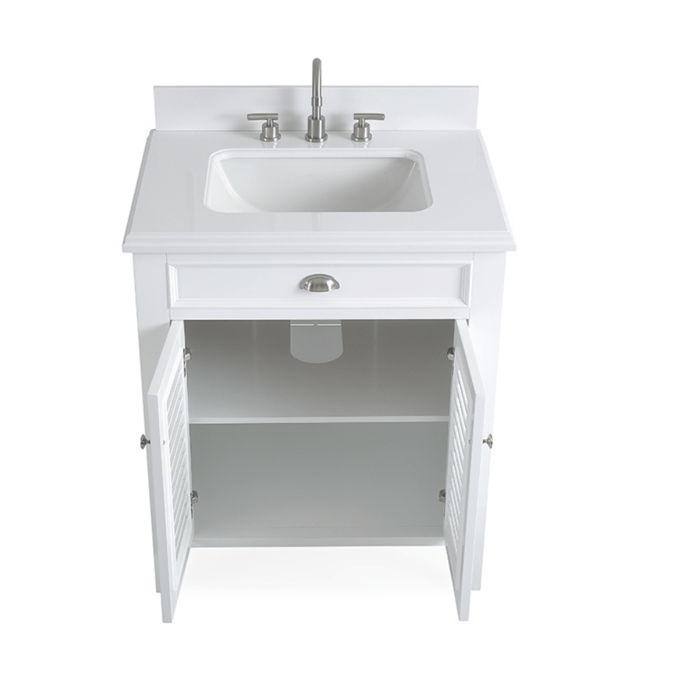 Chans Furniture GD-3028Q30-QT 30 Inch Contemporary Style White Kalani Bathroom Vanity (Variant)
