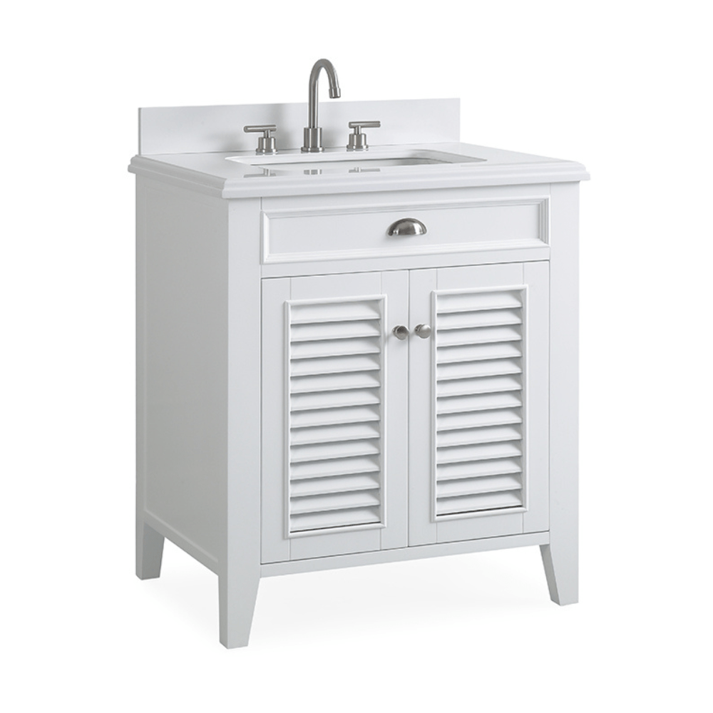 Chans Furniture GD-3028Q30-QT 30 Inch Contemporary Style White Kalani Bathroom Vanity (Variant)