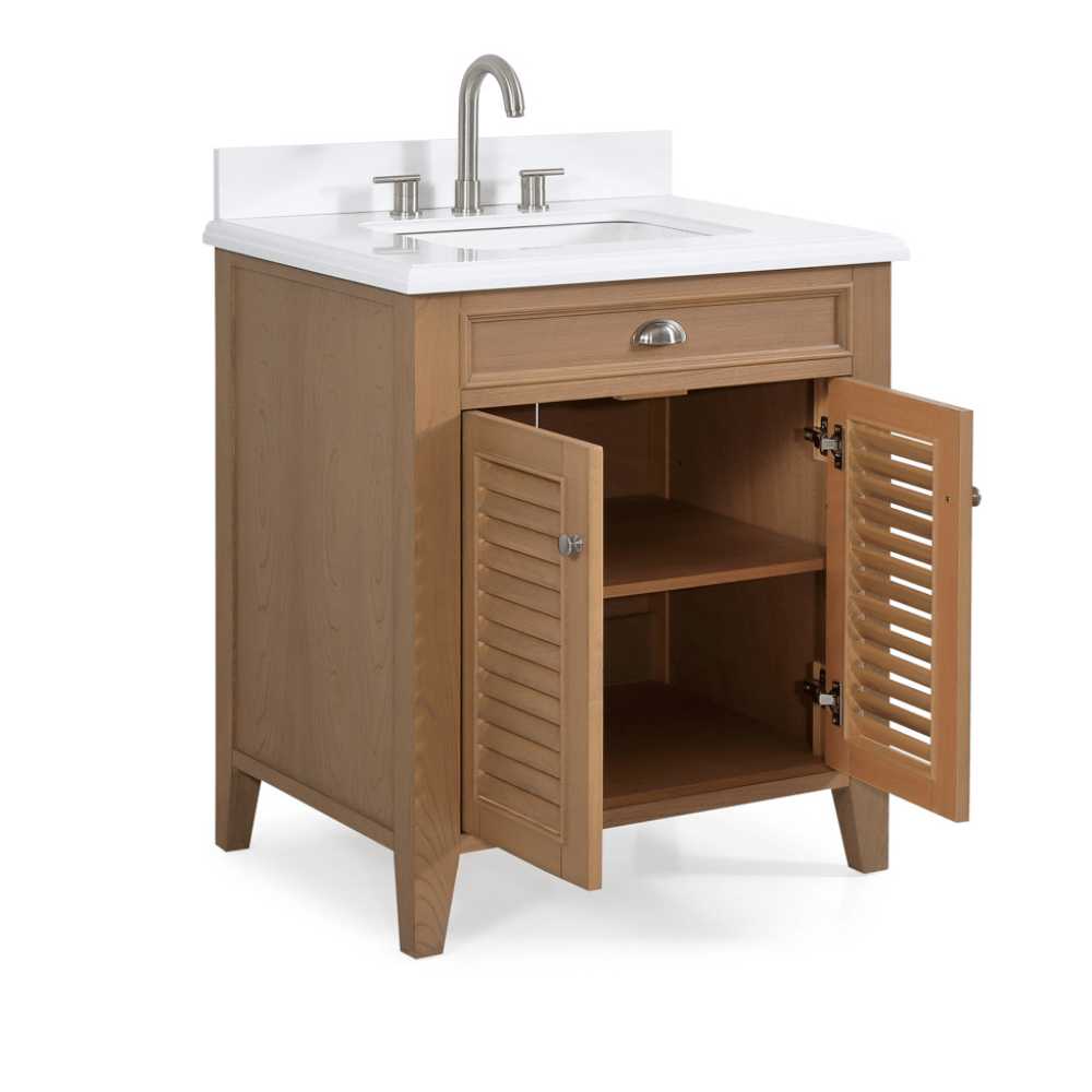 Chans Furniture GD-4028WD30-QT 30 Inch Contemporary Style Wood Finish Kalani Bathroom Vanity
