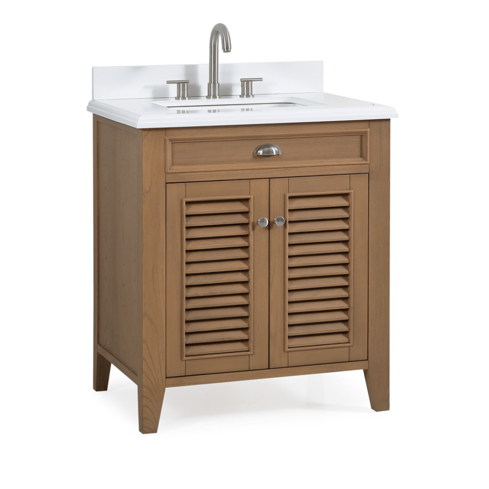 Chans Furniture GD-4028WD30-QT 30 Inch Contemporary Style Wood Finish Kalani Bathroom Vanity