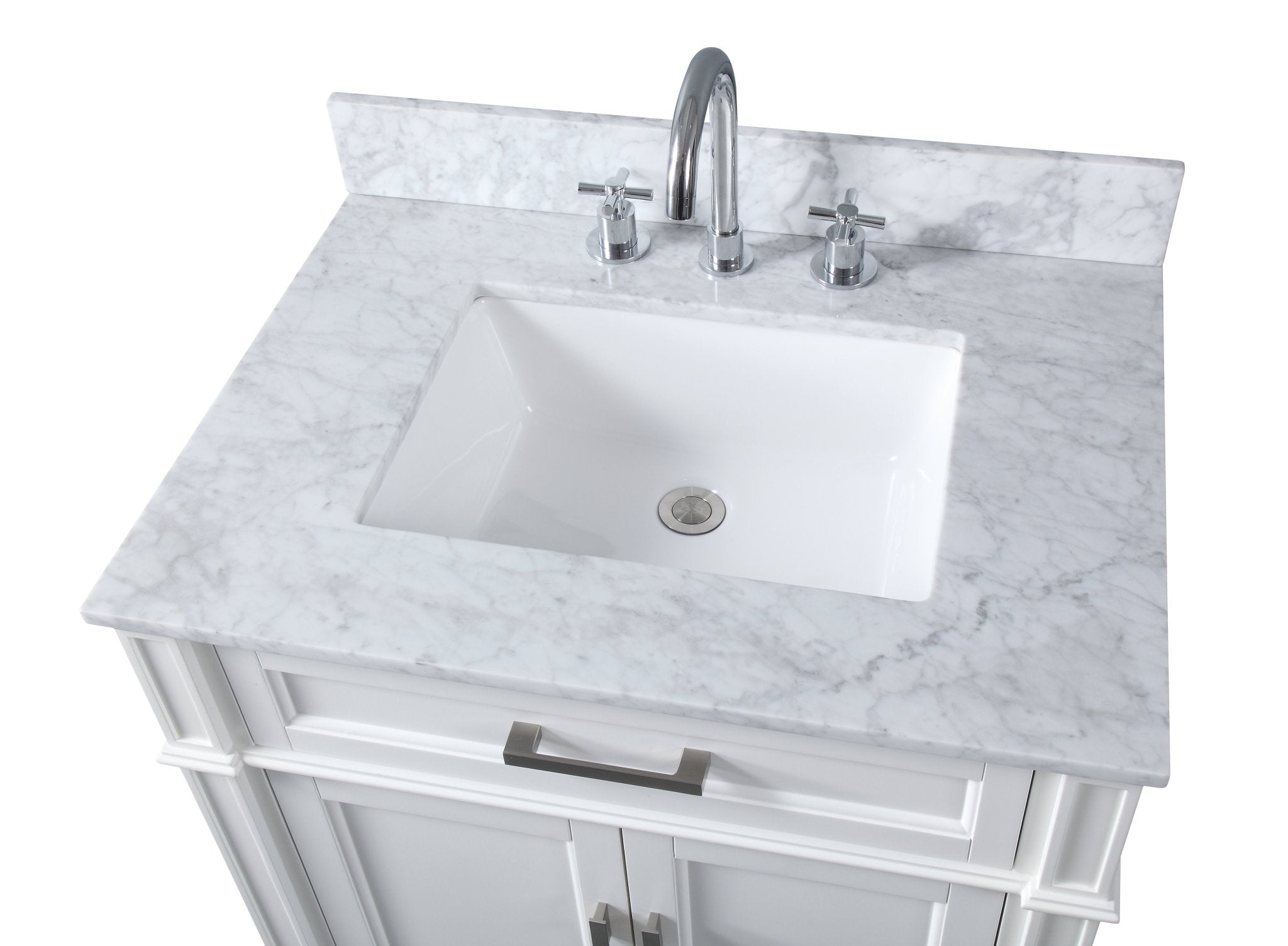 Chans Furniture QT-2808-V30WD 30 Inch Durand Modern Light Oak Bathroom Sink Vanity with Stone Counter Top