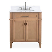 Chans Furniture QT-2808-V30WD 30 Inch Durand Modern Light Oak Bathroom Sink Vanity with Stone Counter Top