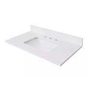 Chans Furniture TOP-1808-30 30 inch White Solid Surface Bathroom Vanity Counter Top With Sink