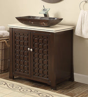 Chans Furniture HF339A-FABO 30" Benton Collection Giovanni Vessel Sink Bathroom Vanity
