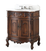 Chans Furniture HF080W-TK 30 Inch Antique Style Old Timer Classic Cherry Wood Ellenton Bathroom Sink Vanity