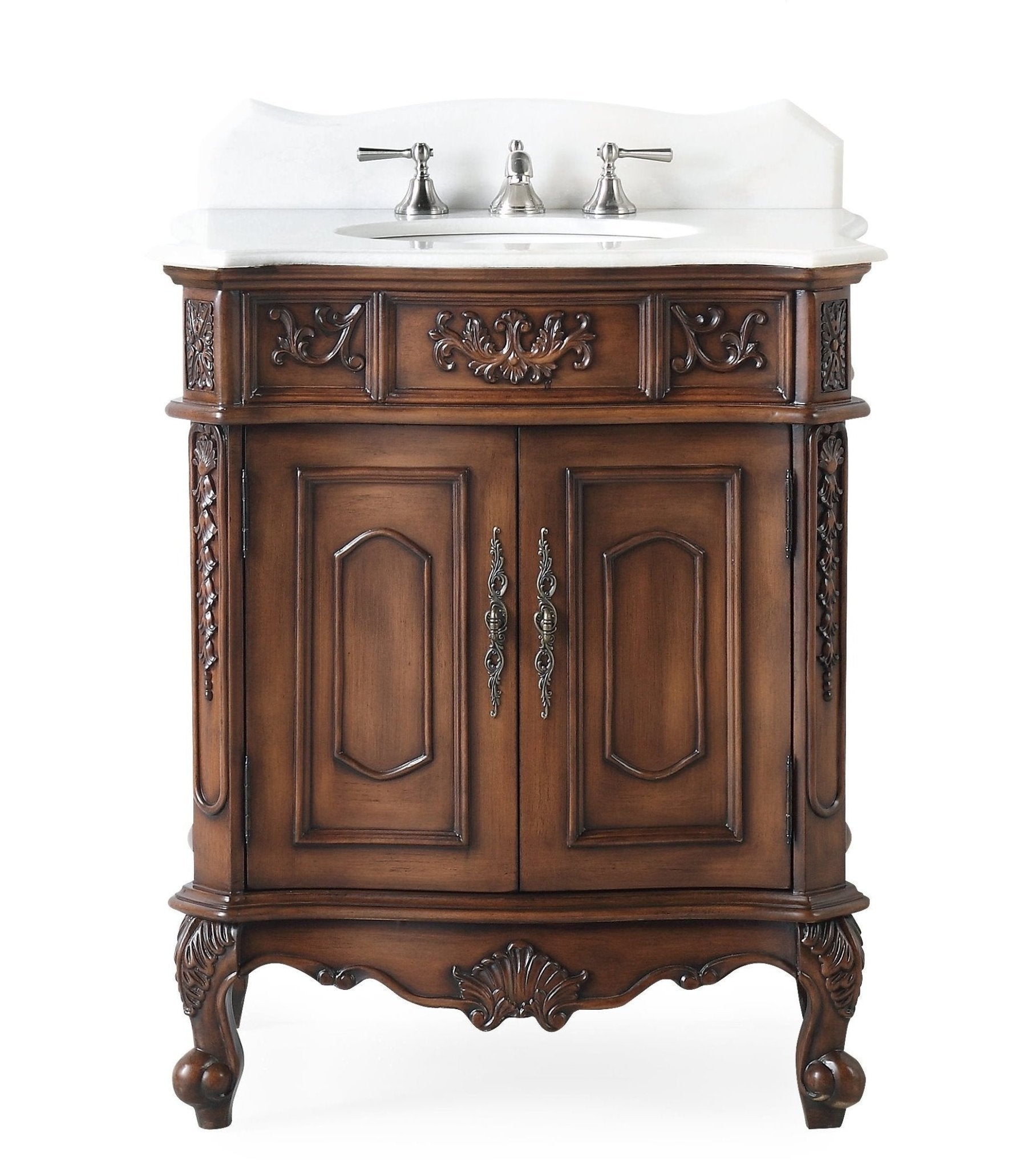 Chans Furniture HF080SB-TK 30 Inch Antique Style Old Timer Classic Wood Ellenton Bathroom Sink Vanity