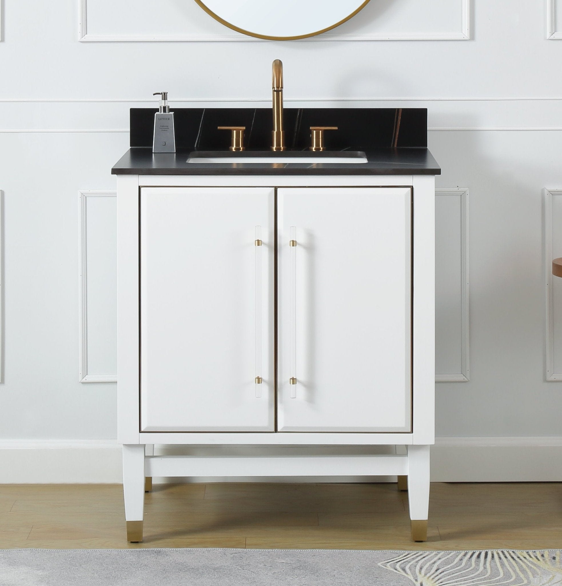 Chans Furniture Q164WT-30 30" Tennant Brand Bertone White Modern Bathroom Sink Vanity