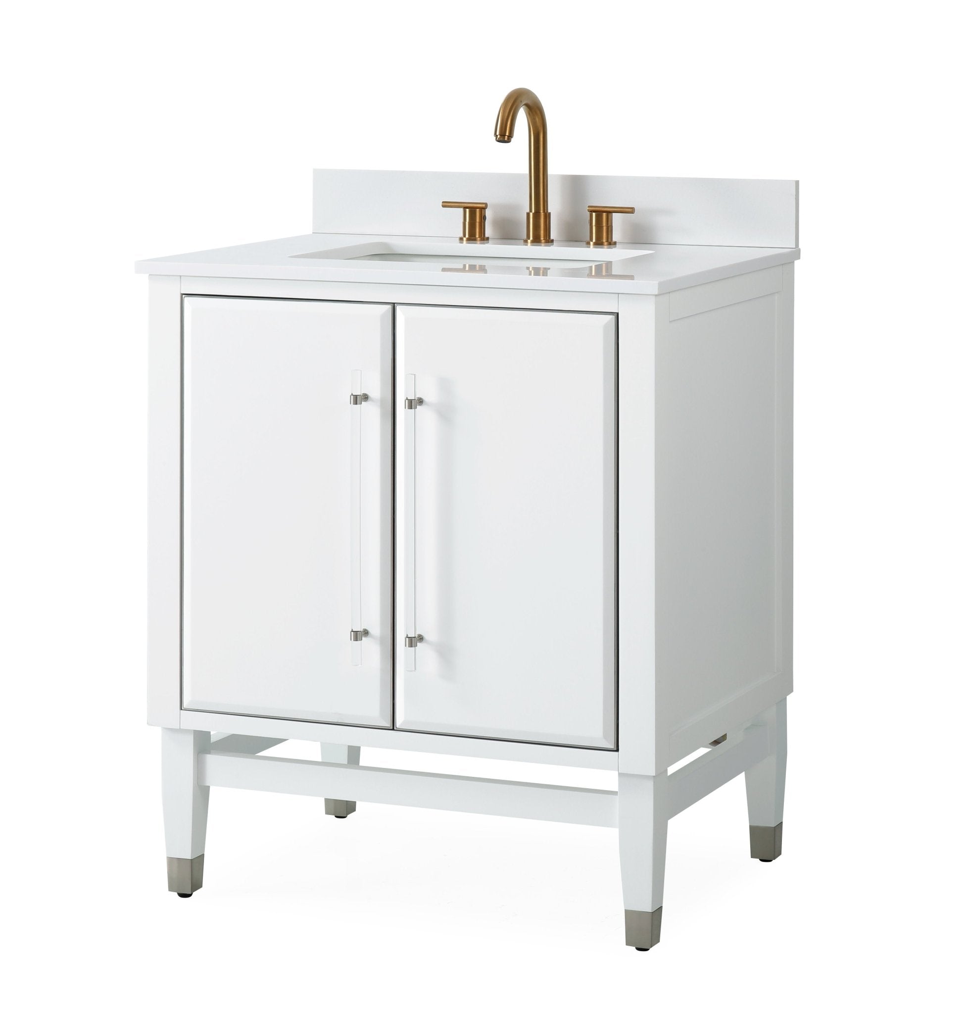 Chans Furniture Q164WT-30 30" Tennant Brand Bertone White Modern Bathroom Sink Vanity
