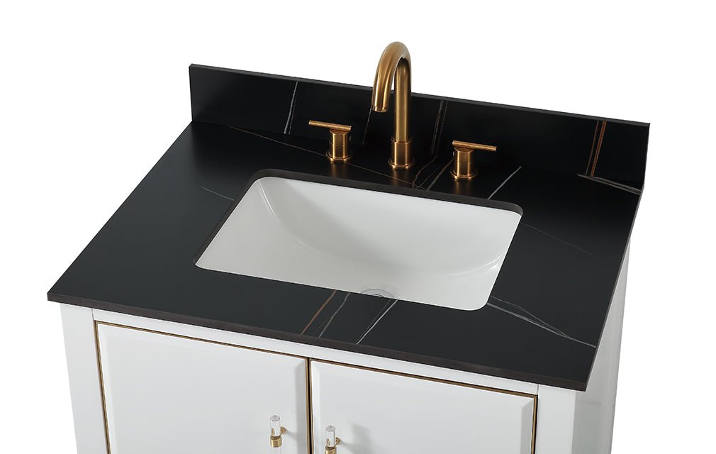 Chans Furniture Q164WT-30 30" Tennant Brand Bertone White Modern Bathroom Sink Vanity
