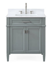 Chans Furniture QT-1808-V30CK 30 Inch Durand Modern Gray Bathroom Sink Vanity with Stone Counter Top