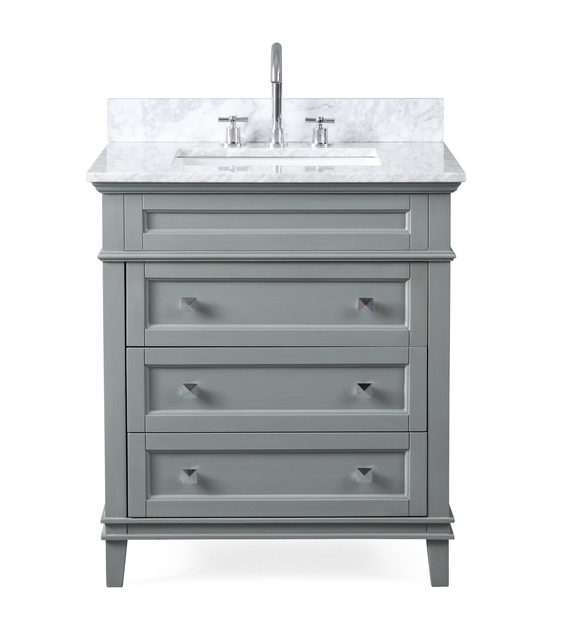 Chans Furniture QT-1810-V30CK 30" Tennant Brand Felix Modern Style Gray Bathroom Vanity