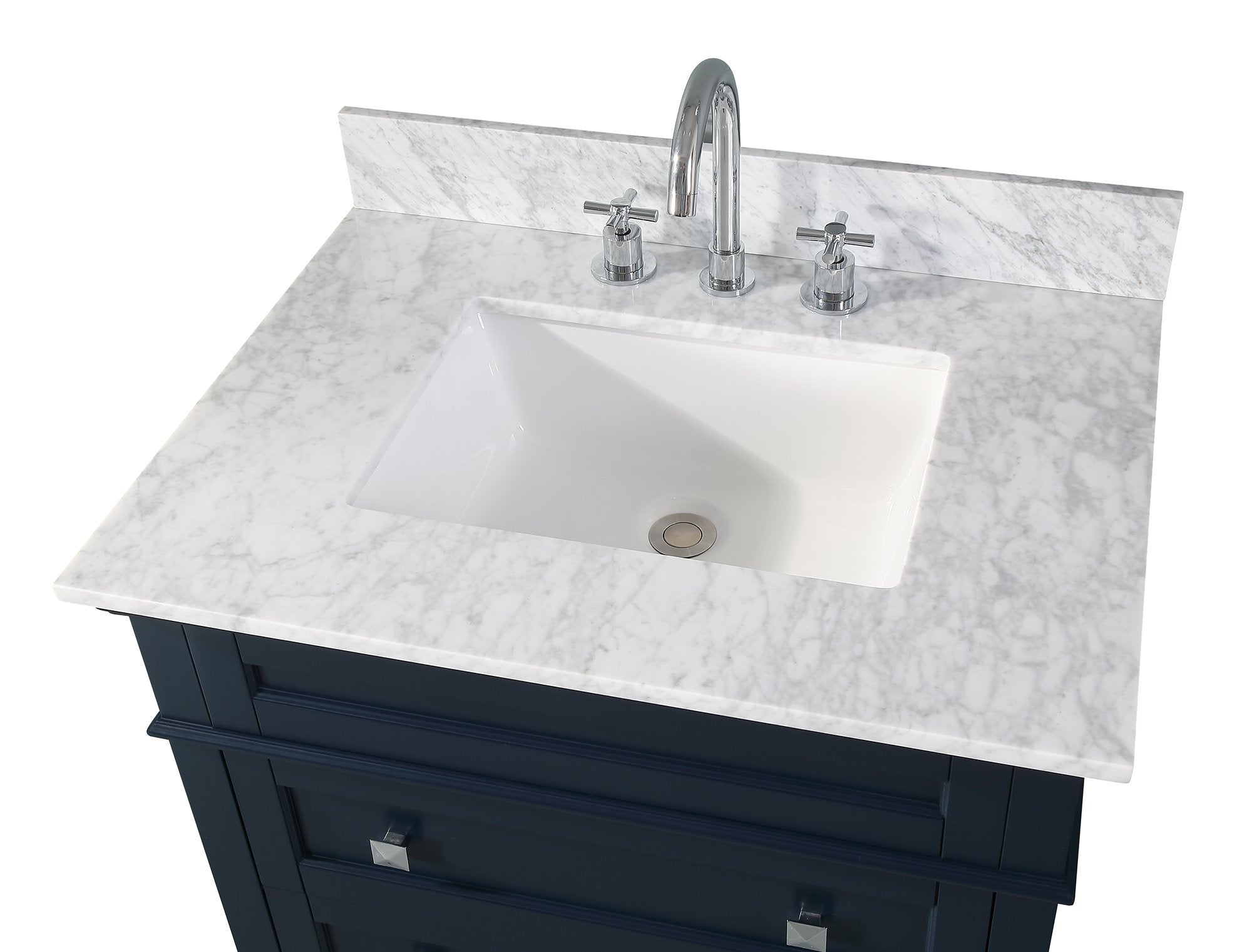 Chans Furniture QT-1810-V30NB 30" Tennant Brand Felix Modern Style Navy Blue Bathroom Vanity