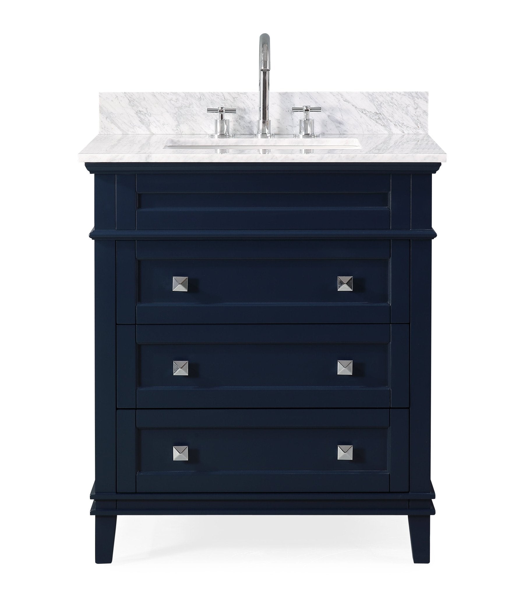 Chans Furniture QT-1810-V30NB 30" Tennant Brand Felix Modern Style Navy Blue Bathroom Vanity