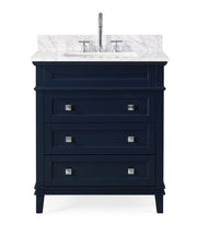 Chans Furniture QT-1810-V30NB 30" Tennant Brand Felix Modern Style Navy Blue Bathroom Vanity