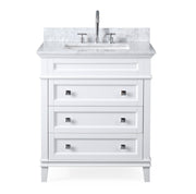 Chans Furniture QT-1810-V30W 30" Tennant Brand Felix Modern Style White Bathroom Vanity