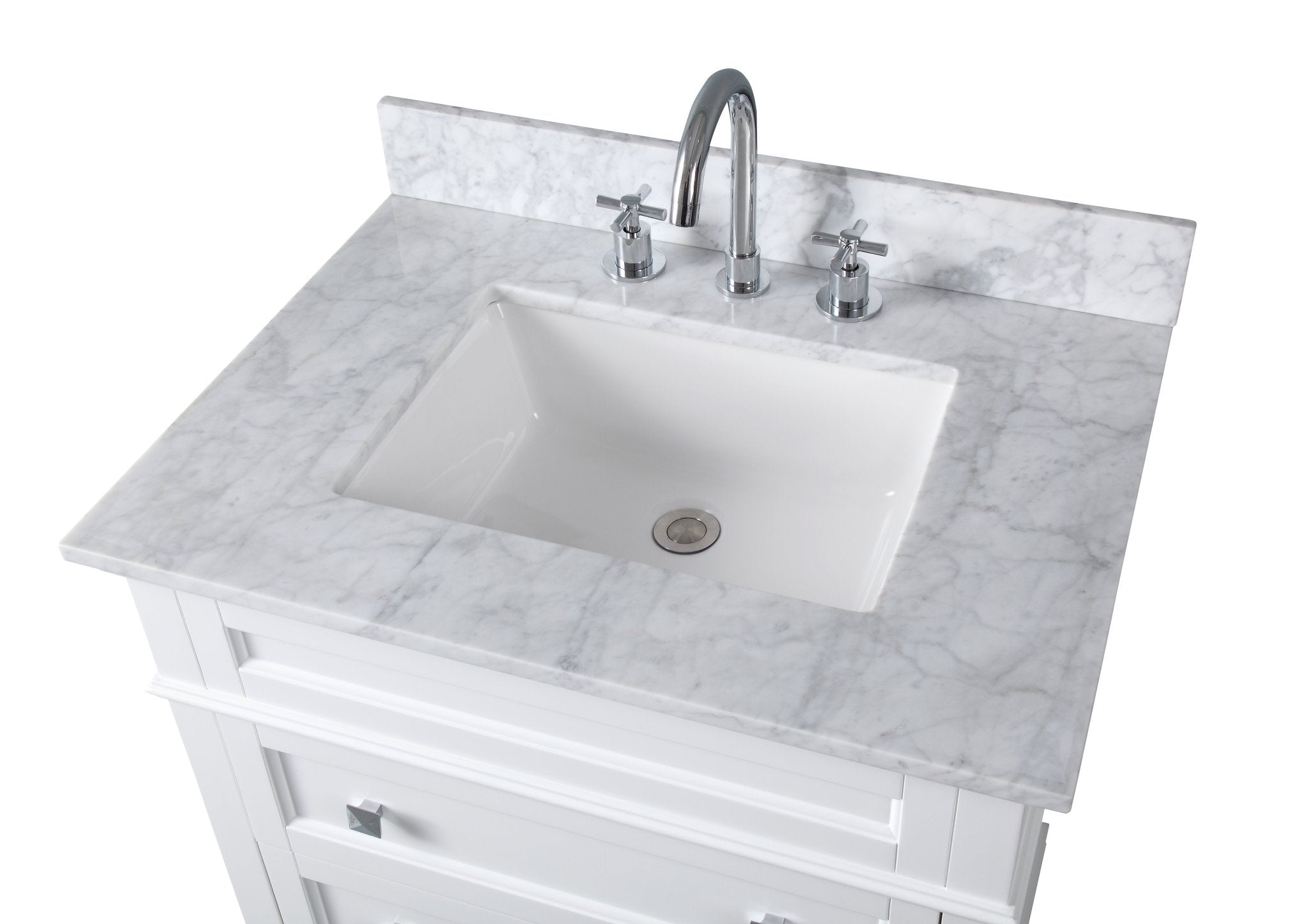 Chans Furniture QT-1810-V30W 30" Tennant Brand Felix Modern Style White Bathroom Vanity